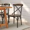 Merrick Lane Tucker Series Industrial Style Black Metal X-Back Dining Chair with Fruitwood Finished Seat and Back